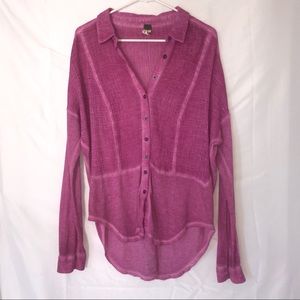 Magenta Free People button up